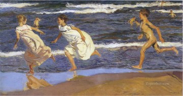 corriendo por la playa 1908 Pinturas al óleo